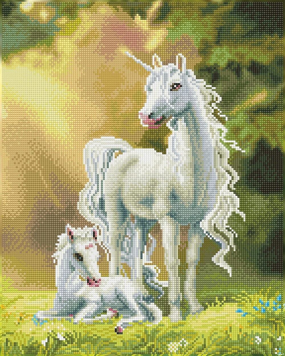 DIAMOND ART BY LEISURE ARTS Diamond Painting Kits for Adults 16x20 Unicorn